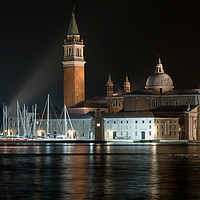 Buy canvas prints of Night view of San Giorgio Maggiore, Venice, Italy. by Judith Flacke