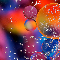 Buy canvas prints of Bright bubble abstract. by Judith Flacke