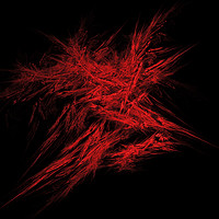 Buy canvas prints of Red fractal explosion - dynamic abstract by Judith Flacke