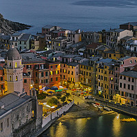 Buy canvas prints of Vernazza, Cinque Terre, by night by Judith Flacke