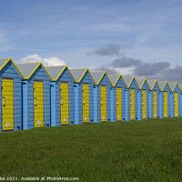 Buy canvas prints of Beach huts at Bognor Regis. by Judith Flacke