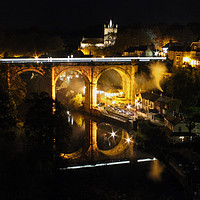 Buy canvas prints of Knaresborough Viaduct at Night by Tom Noble