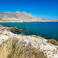Buy canvas prints of Agathi Beach on the Island of Rhodes Greece by Ian Woolcock