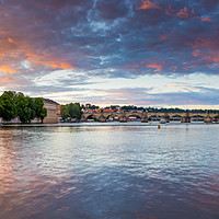 Buy canvas prints of Sunset over the River Vltava Prague Czech Republic by Ian Woolcock