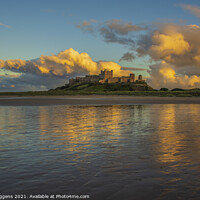 Buy canvas prints of Bamburgh castle beach northumberland by david siggens