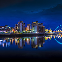 Buy canvas prints of Blue hour Newcastle Quayside by david siggens