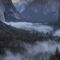 Buy canvas prints of Half Dome and Mist by Ken Mills