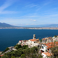 Buy canvas prints of View of the Bay of Naples and Mt Vesuvius by Carmen Green