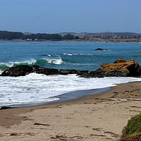 Buy canvas prints of Sand and sea along the Pacific Coast Highway, Cali by Carmen Green