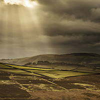 Buy canvas prints of Crepuscular rays over the Yorkshire Dales by Peter Scott
