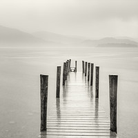 Buy canvas prints of Ashness jetty in the pouring rain by Peter Scott