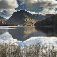 Buy canvas prints of Buttermere on a still Autumnal day by Peter Scott