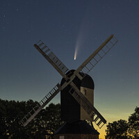 Buy canvas prints of Comet Neowise over Mountnessing Windmill by Peter Scott