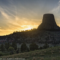 Buy canvas prints of Sunset at Devils Tower by Peter Scott