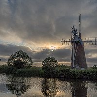 Buy canvas prints of Sunset at Turf Fen Mill by Colin Stock