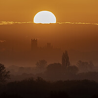Buy canvas prints of Dawn behind Ely Cathedral, 2nd May 2021 by Andrew Sharpe