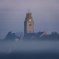 Buy canvas prints of St Andrew's Church, Sutton-in-the-Isle, emerges from the morning by Andrew Sharpe
