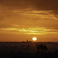 Buy canvas prints of Sunrise over Ely, 13th May 2021 by Andrew Sharpe