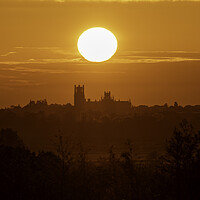 Buy canvas prints of Sunrise over Ely Cathedral, 18th May 2021 by Andrew Sharpe