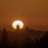 Buy canvas prints of Sunrise over Ely Cathedral, 29th May 2021 by Andrew Sharpe