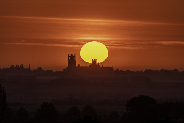 Dawn over Ely Cathedral, 28th May 2021 Picture Board by Andrew Sharpe