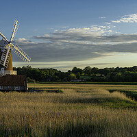 Buy canvas prints of Cley windmill, North Norfolk coast by Andrew Sharpe