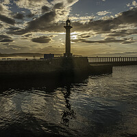 Buy canvas prints of Whitby Piers by Andrew Sharpe
