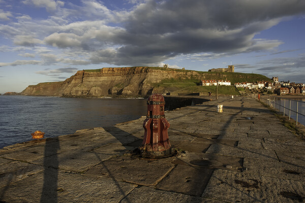 Whitby Piers Picture Board by Andrew Sharpe