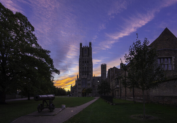 Pre-dawn clouds behind Ely Cathedral, 28th September 2018 Picture Board by Andrew Sharpe