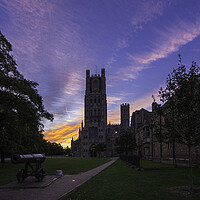 Buy canvas prints of Pre-dawn clouds behind Ely Cathedral, 28th September 2018 by Andrew Sharpe