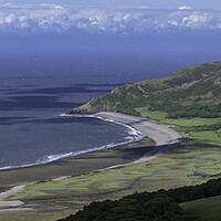 Buy canvas prints of Porlock Beach from Prolock Hill by Andrew Sharpe