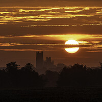 Buy canvas prints of Sunrise over Ely Cathedral, 16th September 2021 by Andrew Sharpe