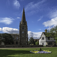 Buy canvas prints of St Mary's Church and Oliver Cromwell's House by Andrew Sharpe