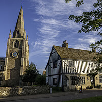 Buy canvas prints of St Mary's Church, and Oliver Cromwell's House, Ely by Andrew Sharpe
