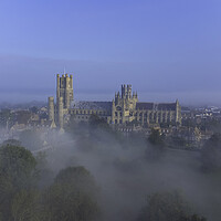 Buy canvas prints of Misty morning in Ely, 9th October 2021 by Andrew Sharpe