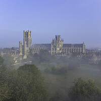 Buy canvas prints of Misty morning in Ely, 9th October 2021 by Andrew Sharpe