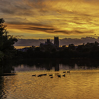 Buy canvas prints of Sunset from Roswell Pits, 11th October 2021 by Andrew Sharpe