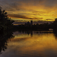 Buy canvas prints of Sunset from Roswell Pits, 11th October 2021 by Andrew Sharpe