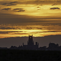 Buy canvas prints of Dawn over Ely Cathedral, 12th October 2021 by Andrew Sharpe