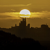 Buy canvas prints of Sunrise behind Ely Cathedral, 25th October 2021 by Andrew Sharpe