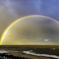 Buy canvas prints of Farewell rainbow over Southwold, 27th September 2019 by Andrew Sharpe