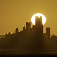 Buy canvas prints of Sunrise behind Ely Cathedral, 30th January 2020 by Andrew Sharpe
