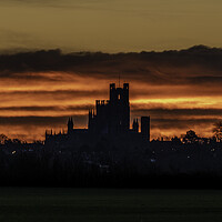 Buy canvas prints of Pre-dawn glow over Ely, Cambridgeshire, 29th January 2022 by Andrew Sharpe