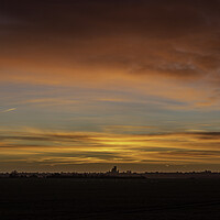 Buy canvas prints of Dawn over Ely, 5th February 2022 by Andrew Sharpe