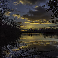 Buy canvas prints of Sunset behind Ely Cathedral, from Roswell Pits, 6th March 2022 by Andrew Sharpe