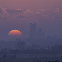 Buy canvas prints of Dawn over Ely, 23rd March 2022 by Andrew Sharpe