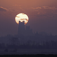 Buy canvas prints of Dawn over Ely, 23rd March 2022 by Andrew Sharpe