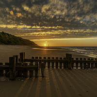Buy canvas prints of Sunset over Mundesley, Norfolk, 19th June 2022 by Andrew Sharpe
