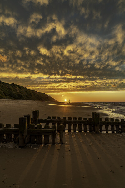 Sunset over Mundesley, Norfolk, 19th June 2022 Picture Board by Andrew Sharpe