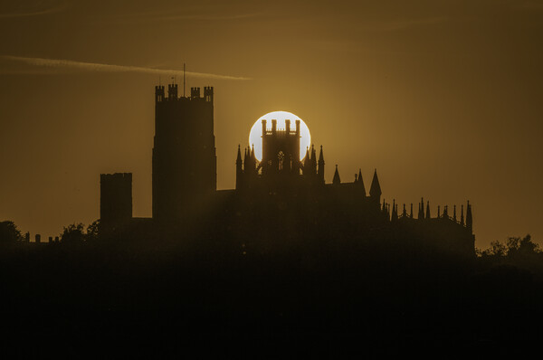 Sunset behind Ely Cathedral, 13th July 2022 Picture Board by Andrew Sharpe